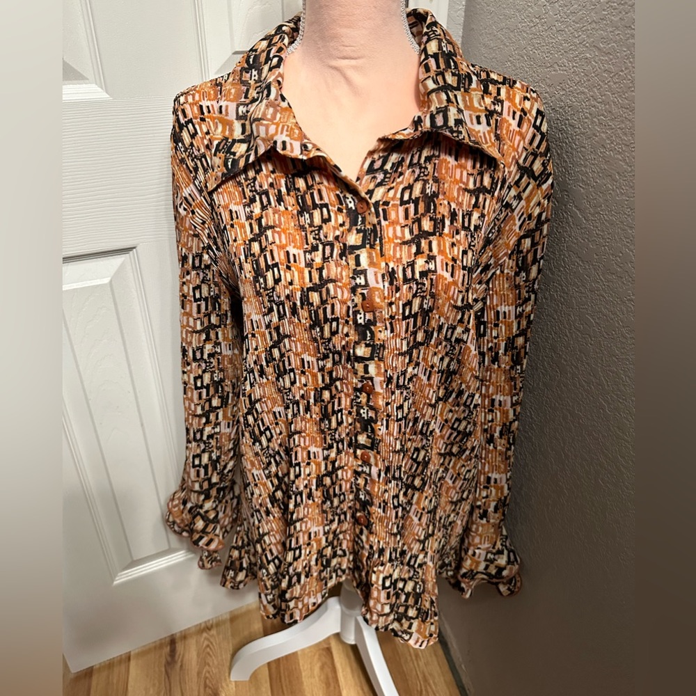 CATO VINTAGE Accordion Pleated Blouse